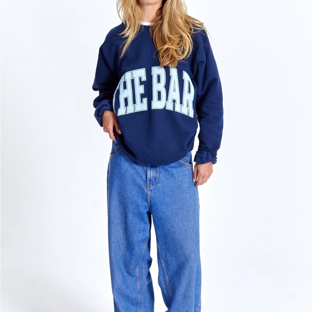 The Bar Varsity Collection Sweatshirt - Navy/ Baby Blue